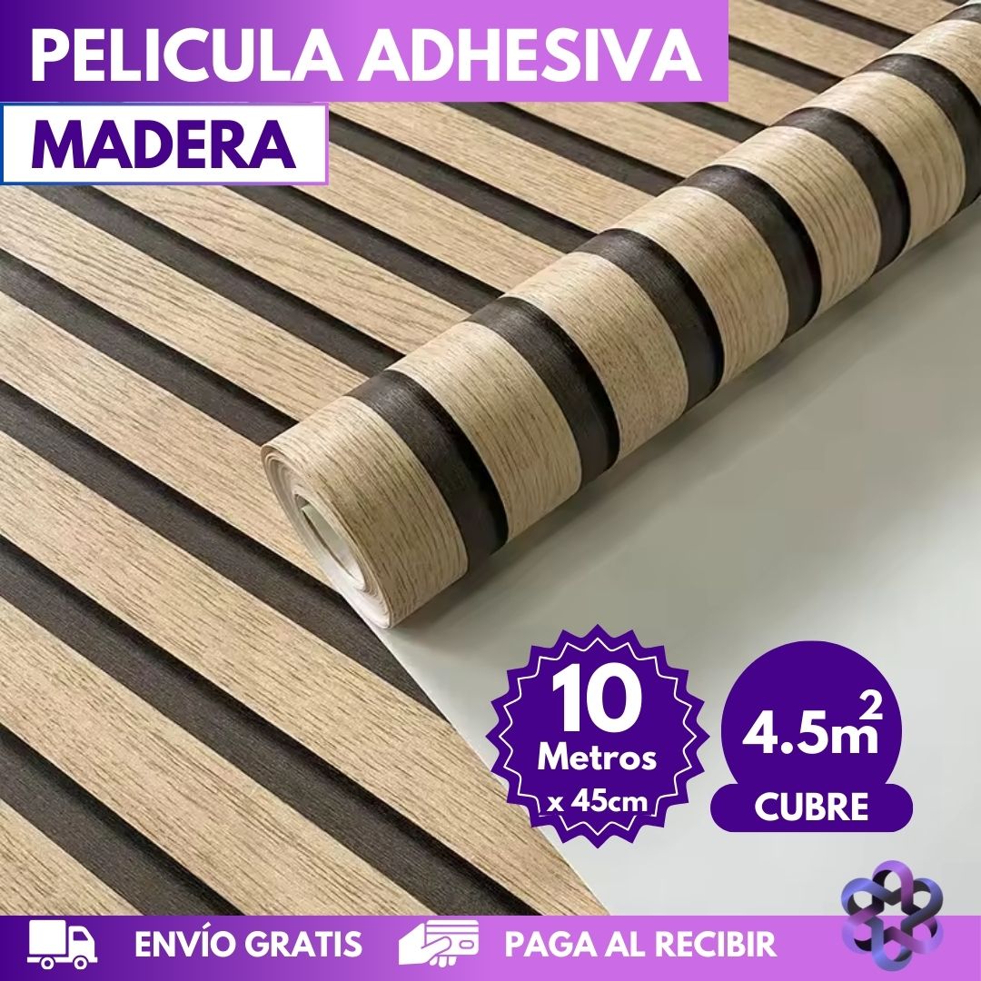 Película Adhesiva Madera 🪵 ORDENA 5 RECIBE 10 METROS 🎁
