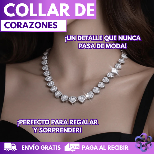 Collar Diamantado Corazones