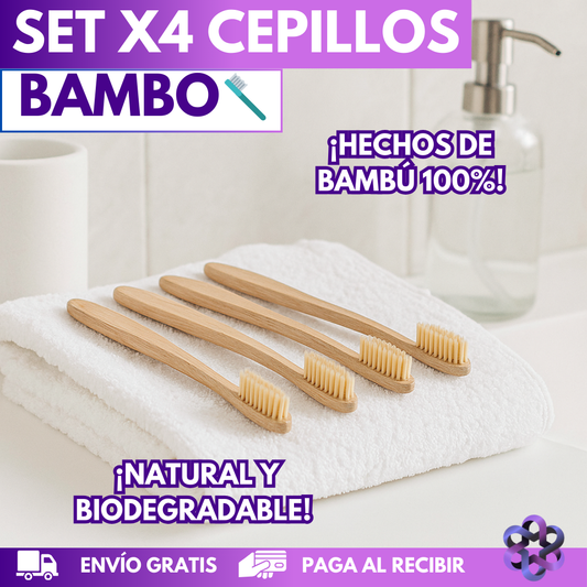 Set x4 Cepillos de bambo🪥